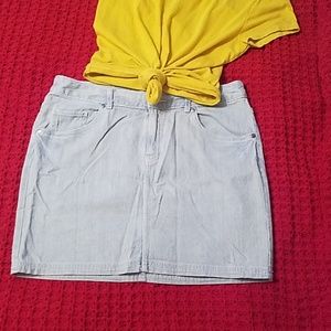 LAST CHANCE - Denim Seersucker Skirt